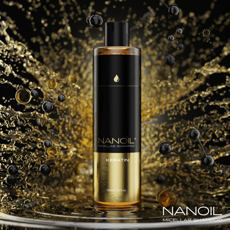 Nanoil Keratin Micellar Shampoo for Hair Repair, Strengthening & Washing